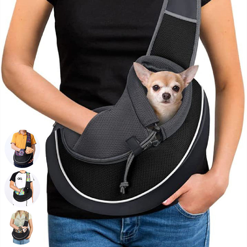 Carrying Pets Bag Women Outdoor Portable Crossbody Bag For Dogs Cats Pet Products - Black & Elva