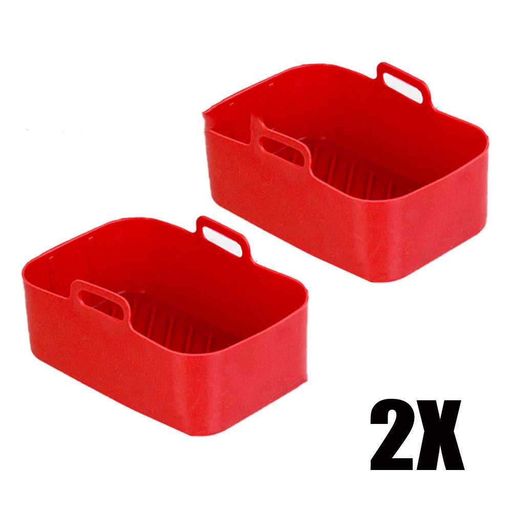Suitable For DZ201 Foodi 8QT Double Basket Fryer Silicone Pan - Black & Elva
