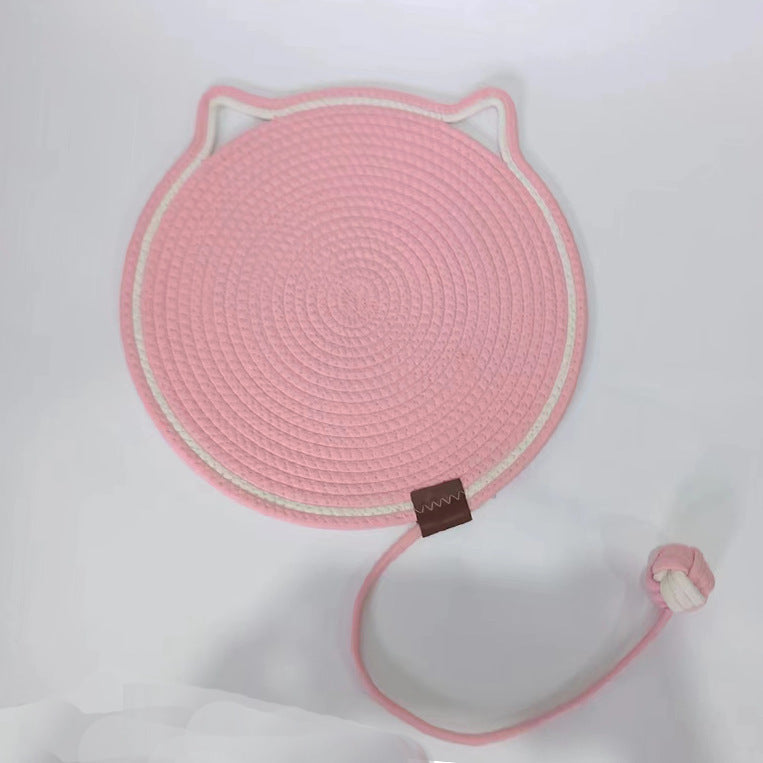 Braided Cotton Rope Cat Claw Mat Self Hi Ball One Piece Sleeping Mat Washable Anti Sticky Scratching Artifact Cat Scratching Mat Pet Products - Black & Elva