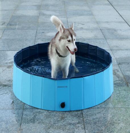 Pet Pool Dog Swimming Pool Foldable Large Dog Bath Supplies - Black & Elva