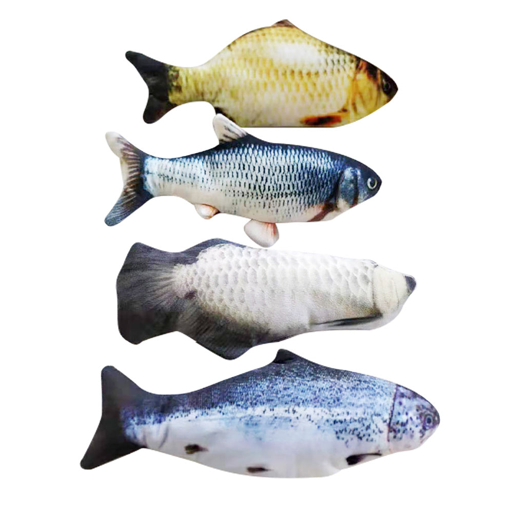 Without Cat Nip Version - Electric Jumping Fish Simulation Electric Fish Toy - Black & Elva