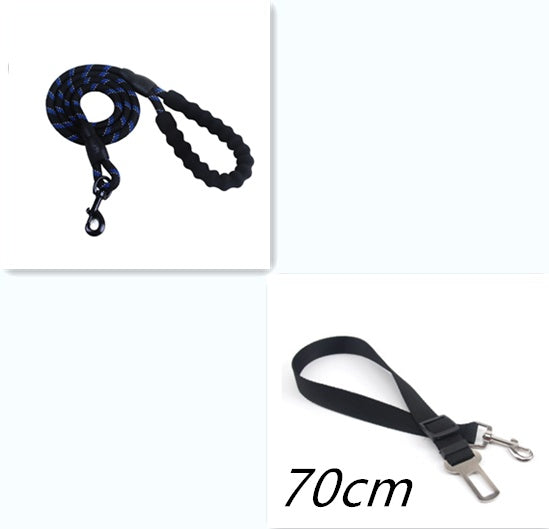 Reflective Nylon Dog Leash – Durable Rope for Walking & Training - Black & Elva