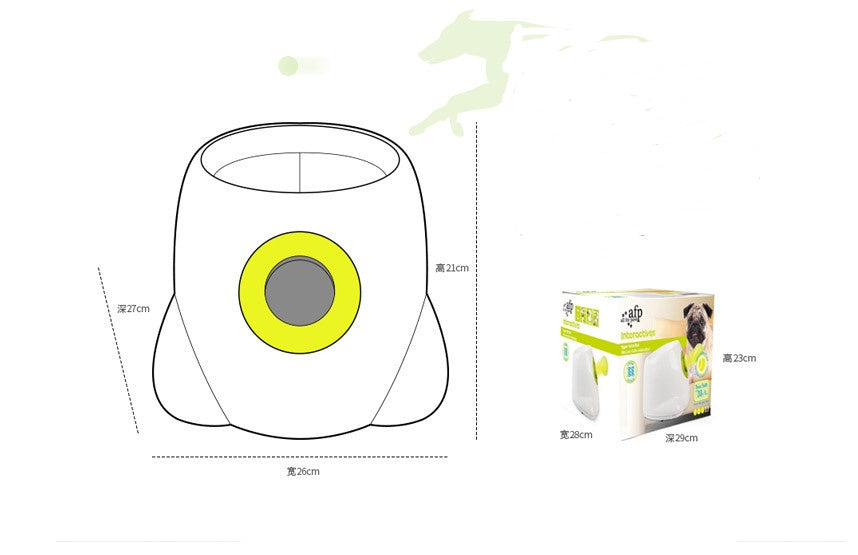 Dog Pet Automatic Interactive Ball Launcher - Black & Elva