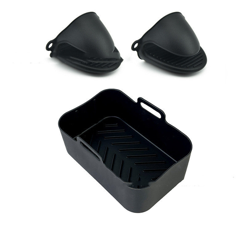 Suitable For DZ201 Foodi 8QT Double Basket Fryer Silicone Pan - Black & Elva