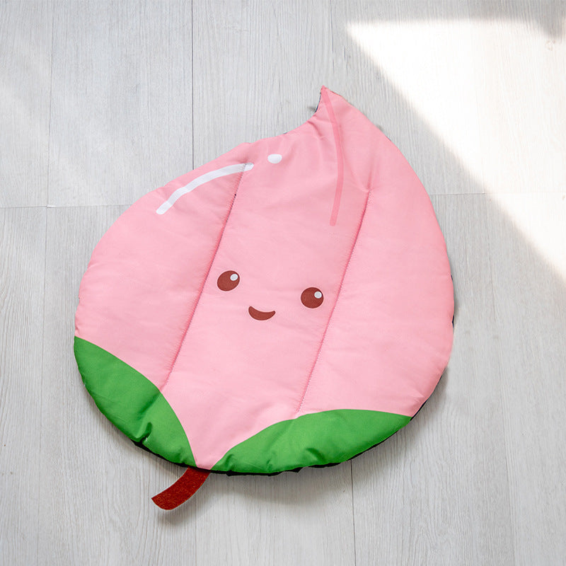 Fruit-Themed Pet Cushion Pad – Soft Washable Mat for Cats & Dogs | Anti-Slip & Comfortable Pet Bed - Black & Elva