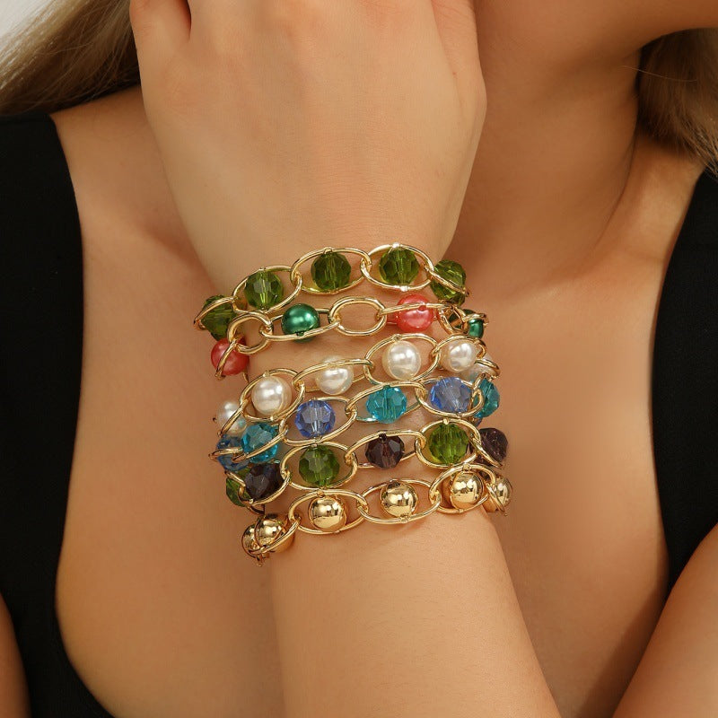 Fashionable All-match Natural Crystal Bracelet - Black & Elva