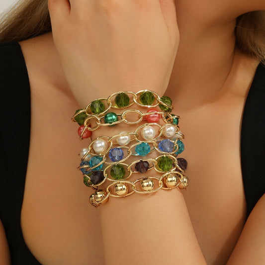 Fashionable All-match Natural Crystal Bracelet - Black & Elva