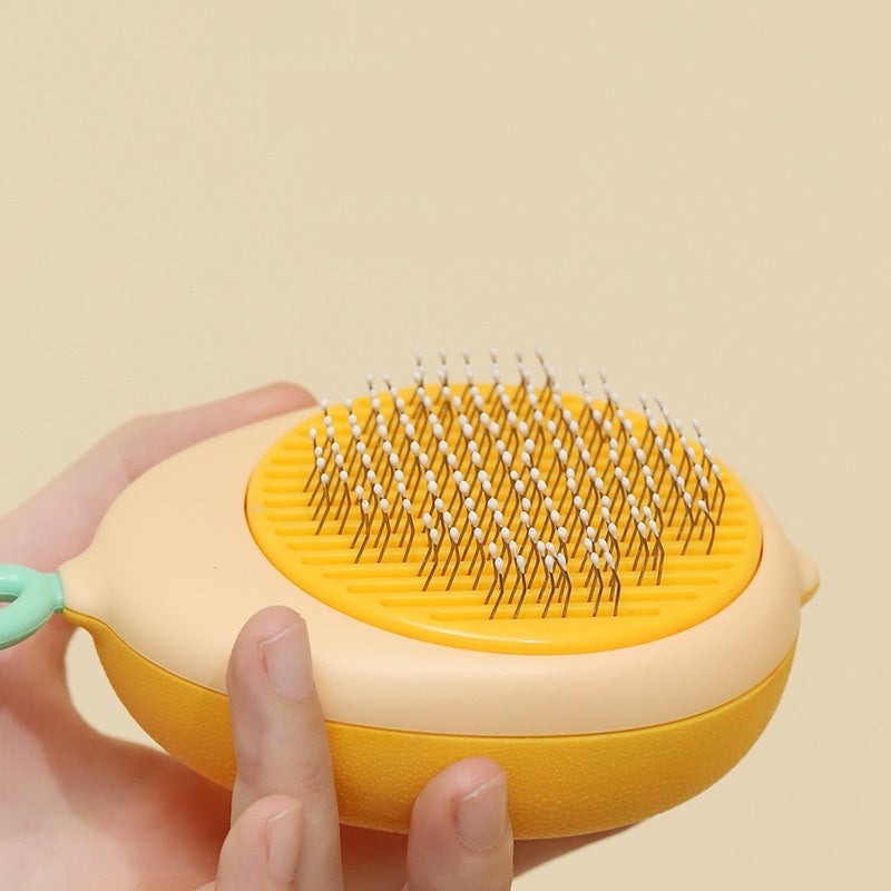 Self-Cleaning Cat Grooming Comb – One-Click Hair Remover - Black & Elva