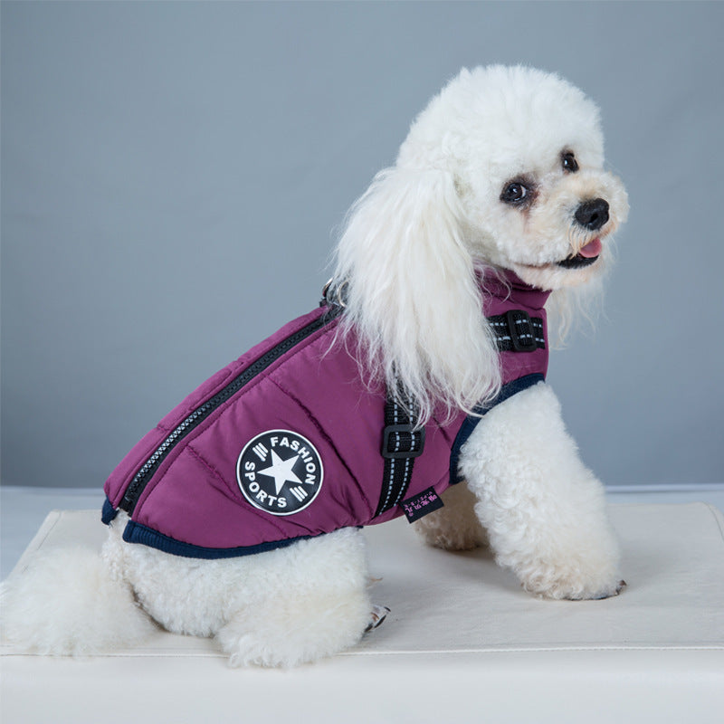 Waterproof Winter Dog Coat with Harness – Warm Jacket for Small & Large Dogs - Black & Elva