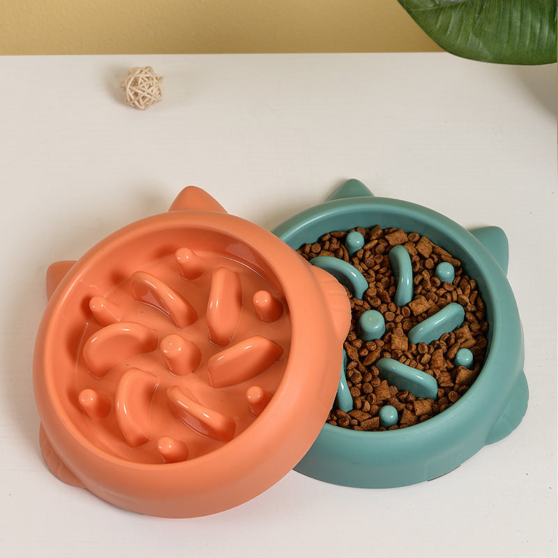 Anti-Choke Slow Feeder Bowl – Safe Eating Dish for Dogs & Cats - Black & Elva