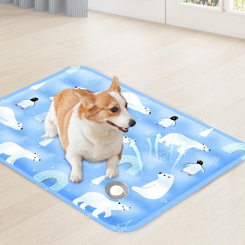 Pet Summer Cooling Pad, Ice Bear Shape, Suitable For Cats And Dogs, Washable And Portable Cooling Pad - Black & Elva