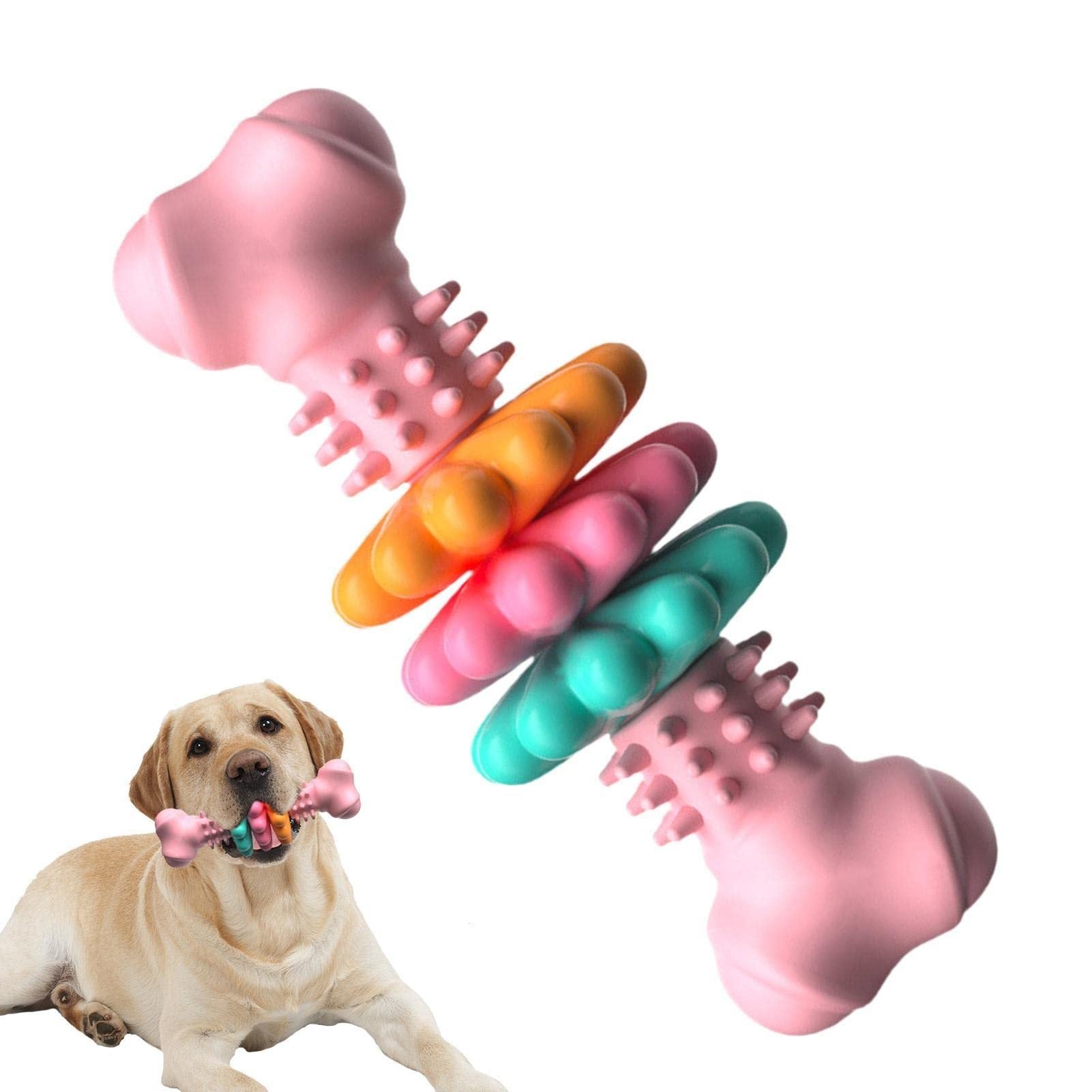 Indestructible Dog Chew Bone – TPR Teeth Cleaning Toy for Aggressive Chewers - Black & Elva