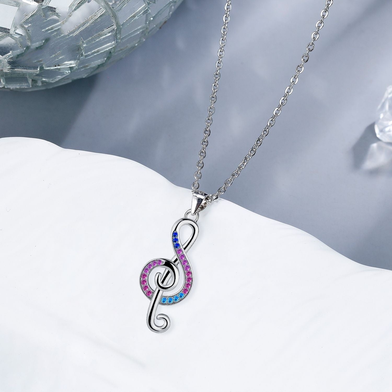 Fashion Baita Infinite Notes Couple Necklace - Black & Elva