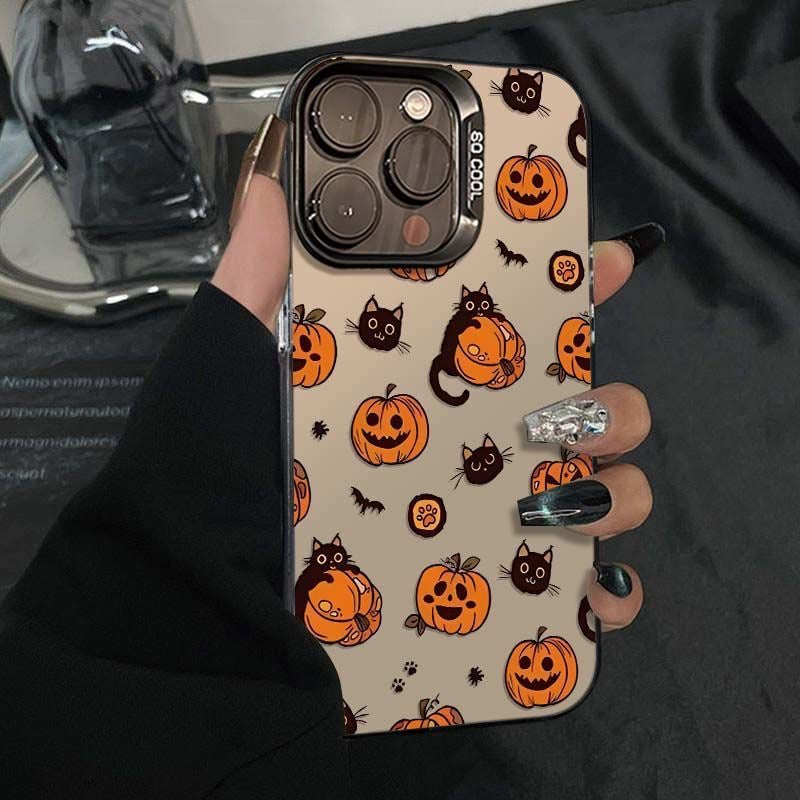 halloween cat pumpkin phone case