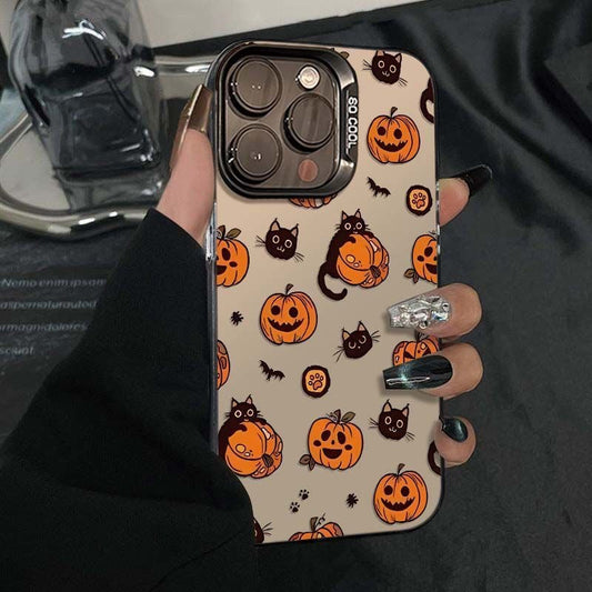 halloween cat pumpkin phone case