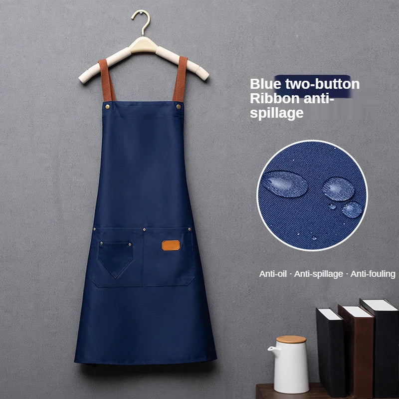 Customized Logo Signature Kitchen Apron front view with personalized logo