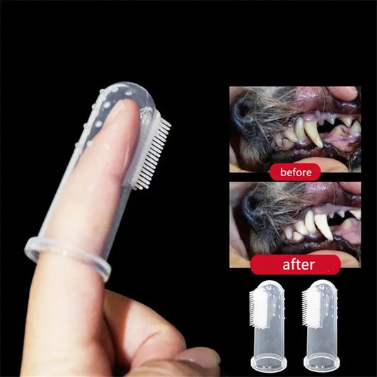 Finger Toothbrush for Dogs - Black & Elva