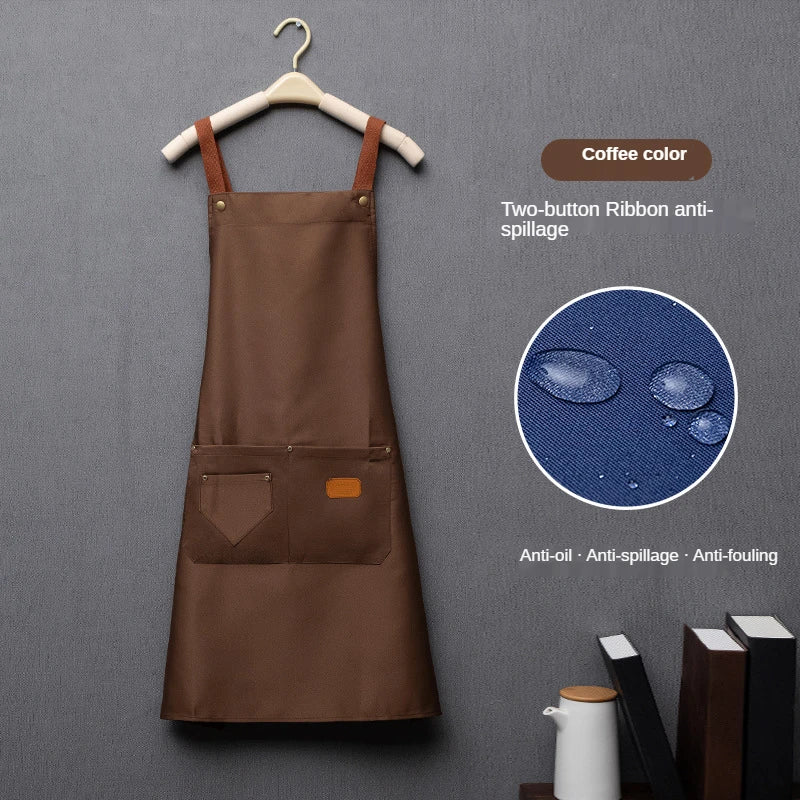 Customized Logo Signature Kitchen Apron front view with personalized logo