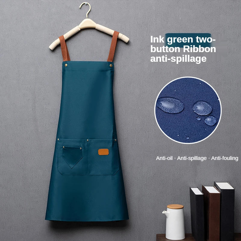 Customized Logo Signature Kitchen Apron front view with personalized logo