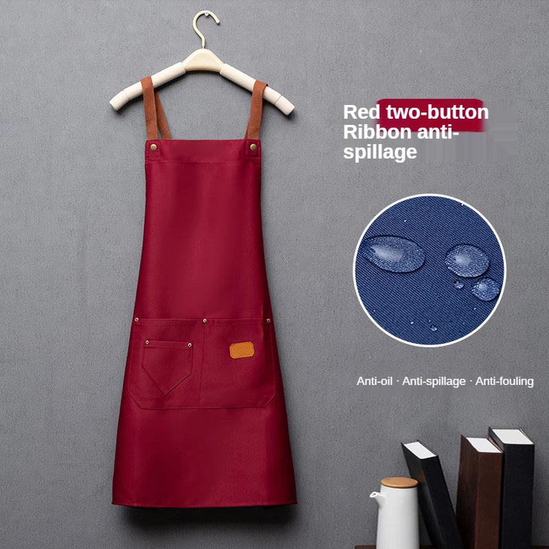 Customized Logo Signature Kitchen Apron front view with personalized logo