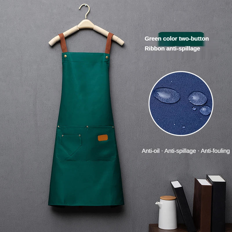 Customized Logo Signature Kitchen Apron front view with personalized logo