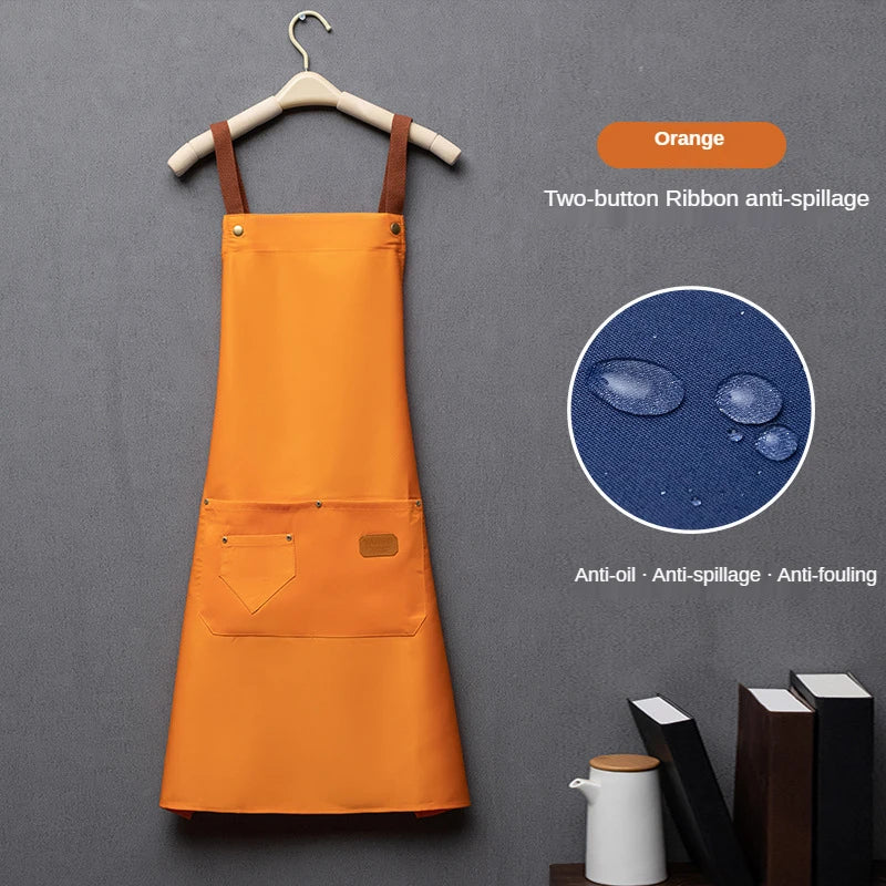 Customized Logo Signature Kitchen Apron front view with personalized logo