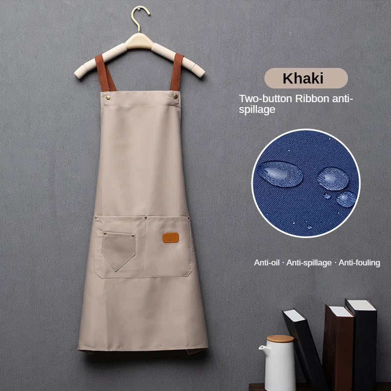 Customized Logo Signature Kitchen Apron front view with personalized logo