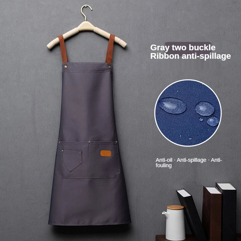 Customized Logo Signature Kitchen Apron front view with personalized logo