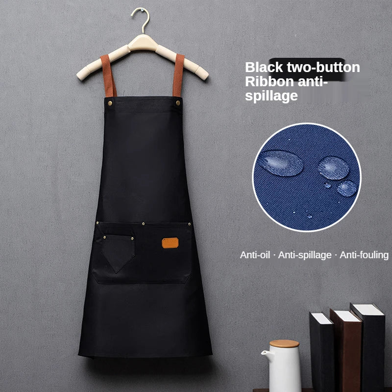 Customized Logo Signature Kitchen Apron front view with personalized logo