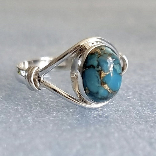 Turquoise Ring Unique Lady Simple Fashion - Black & Elva
