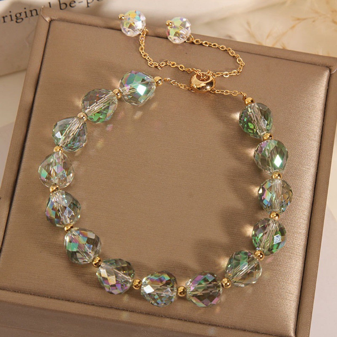 Crystal Woven Bracelet Women's Fashion High-end Simple Round - Black & Elva