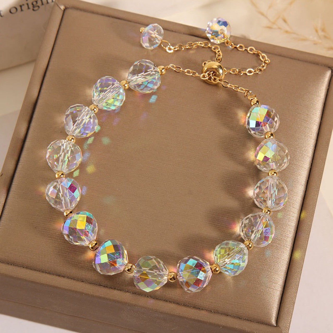 Crystal Woven Bracelet Women's Fashion High-end Simple Round - Black & Elva