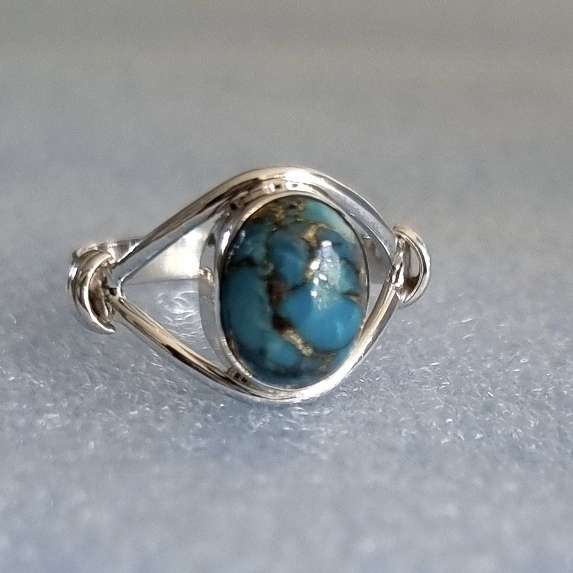 Turquoise Ring Unique Lady Simple Fashion - Black & Elva