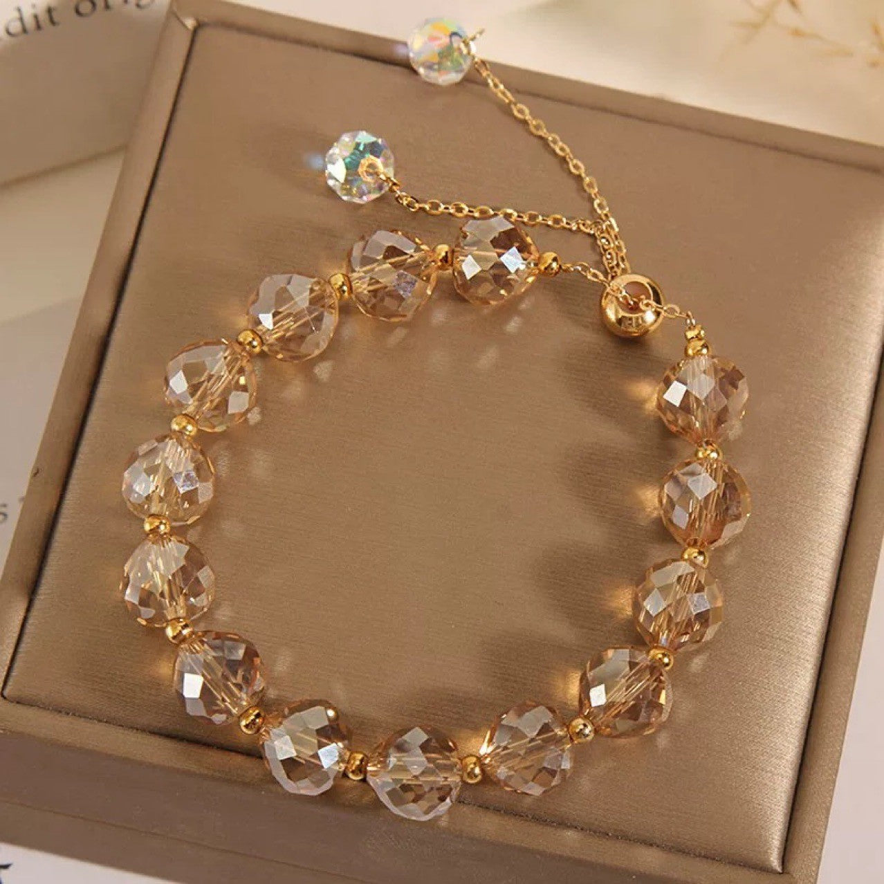 Crystal Woven Bracelet Women's Fashion High-end Simple Round - Black & Elva