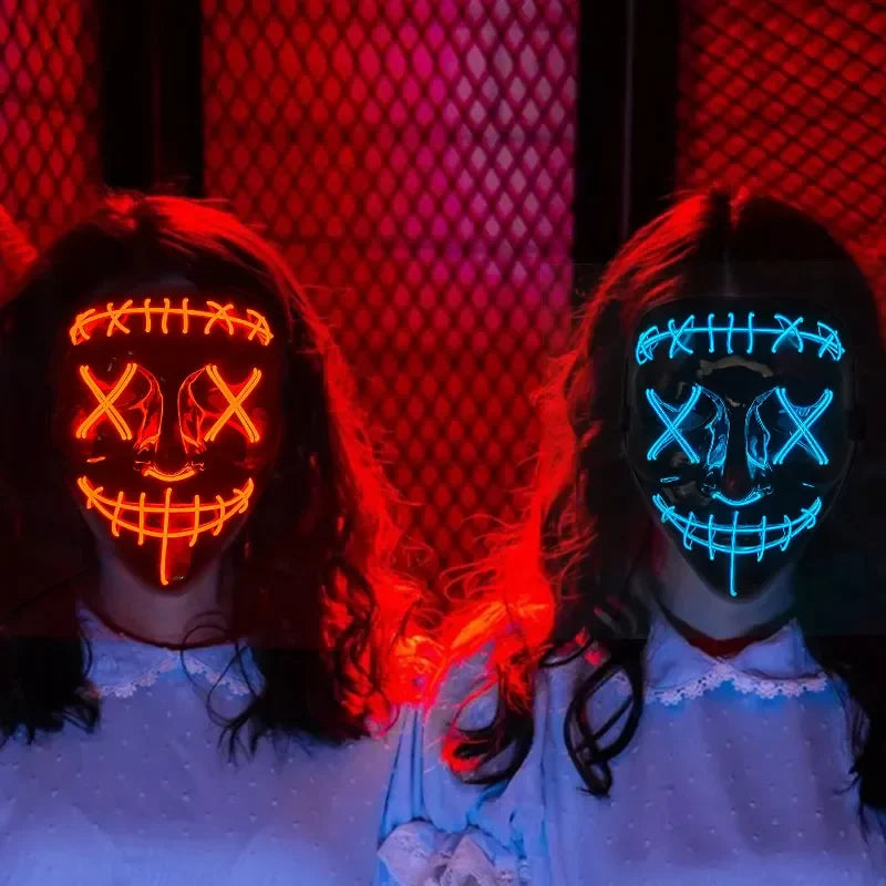 Wireless Glow In The Dark Mask glowing in the dark for parties