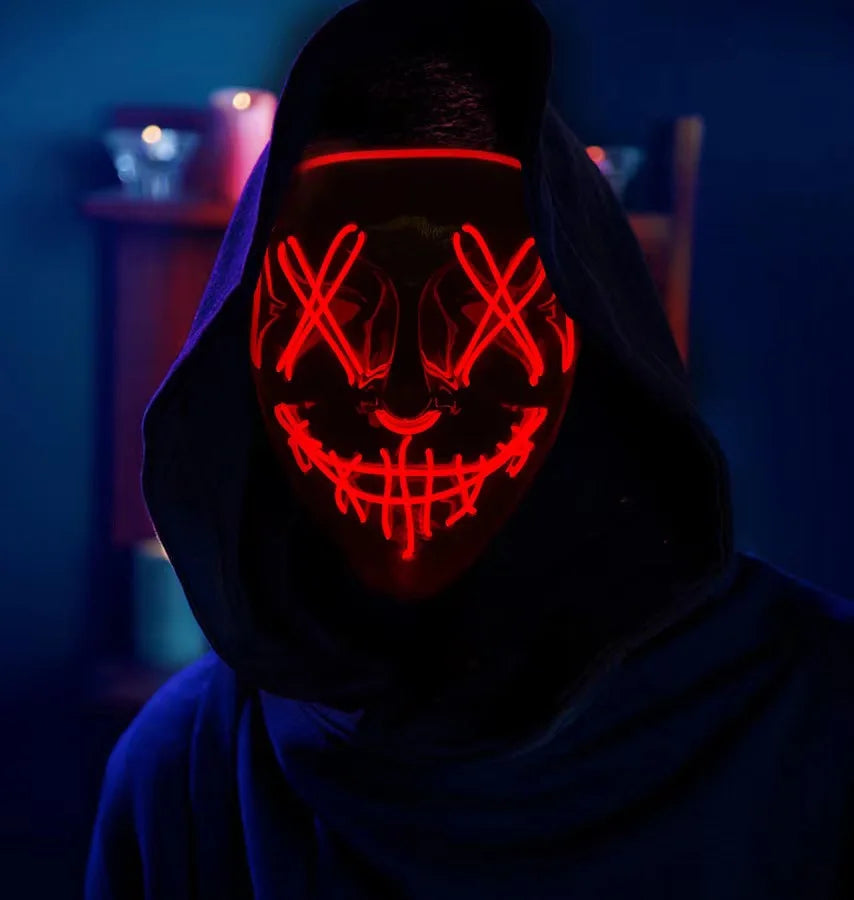 Wireless Glow In The Dark Mask glowing in the dark for parties