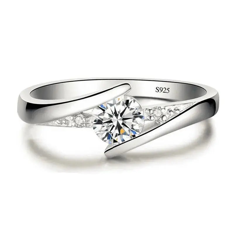 Zircon Engagement Ring Women - Black & Elva