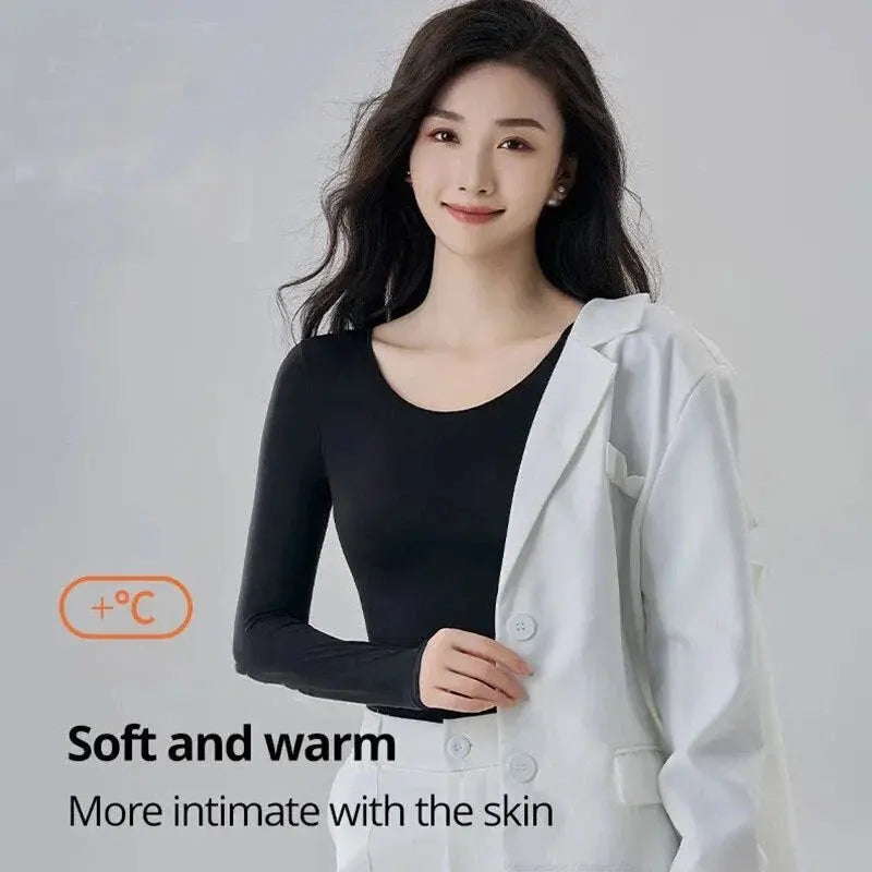 Women Thermal Shirt Pullover - Black & Elva