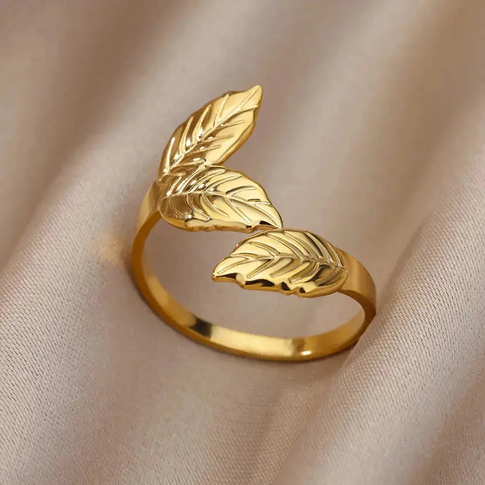 Gold Stainless Steel Rings - Black & Elva