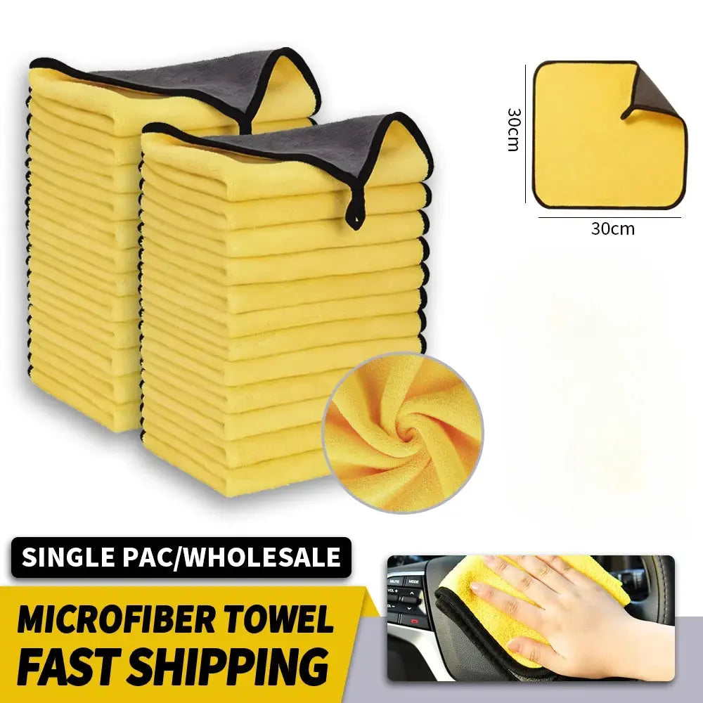 Car Wash Microfiber Towels - Black & Elva