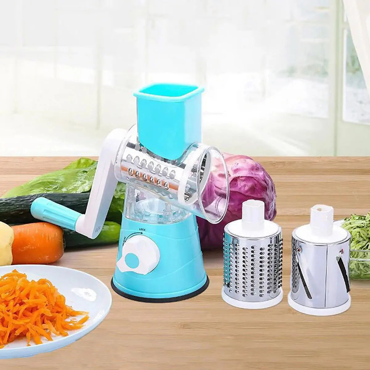 Manual Vegetable Slicer Grater Cutter - Black & Elva