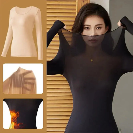 Women Thermal Shirt Pullover - Black & Elva