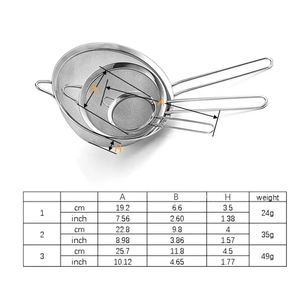 Stainless Steel Flour Sifter - Black & Elva