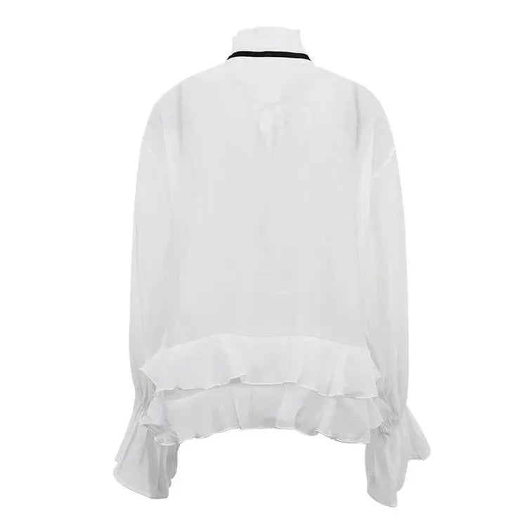 Elegant Transparent Blouse - Black & Elva