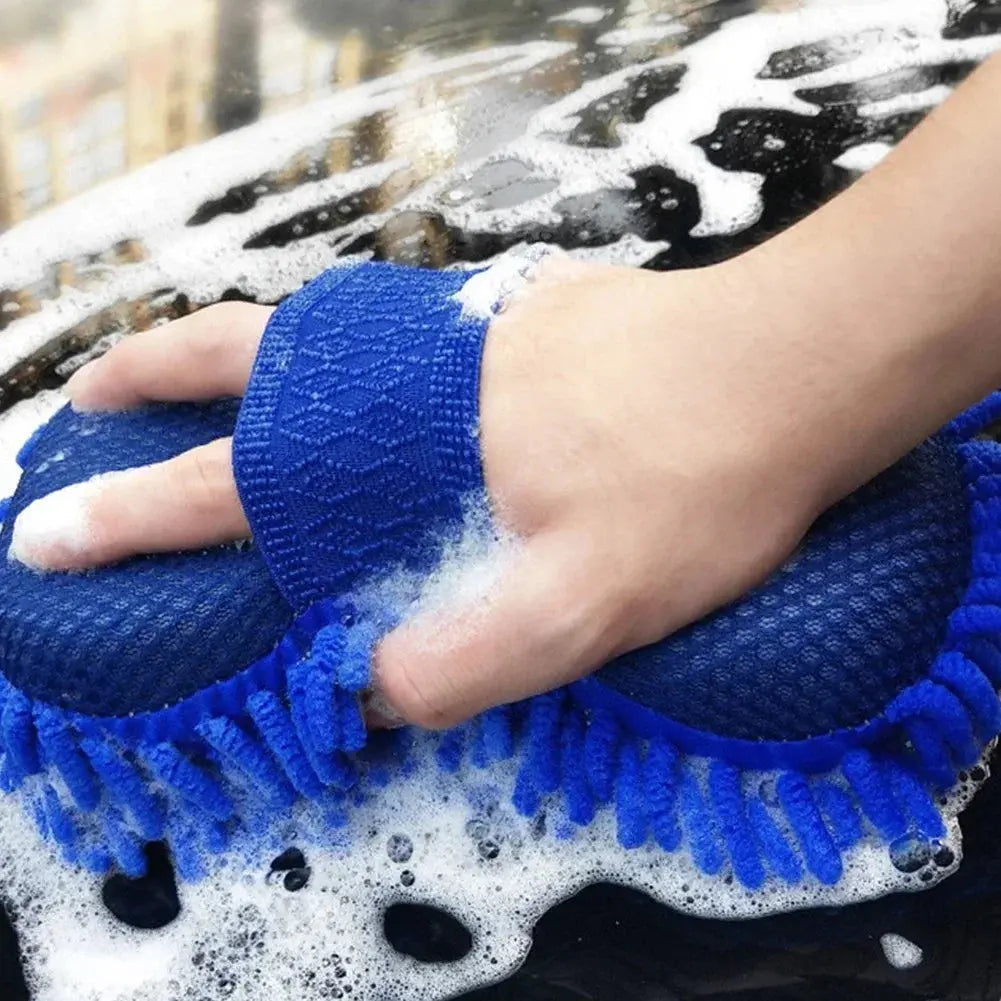 Blue Microfiber Car Sponge - Black & Elva