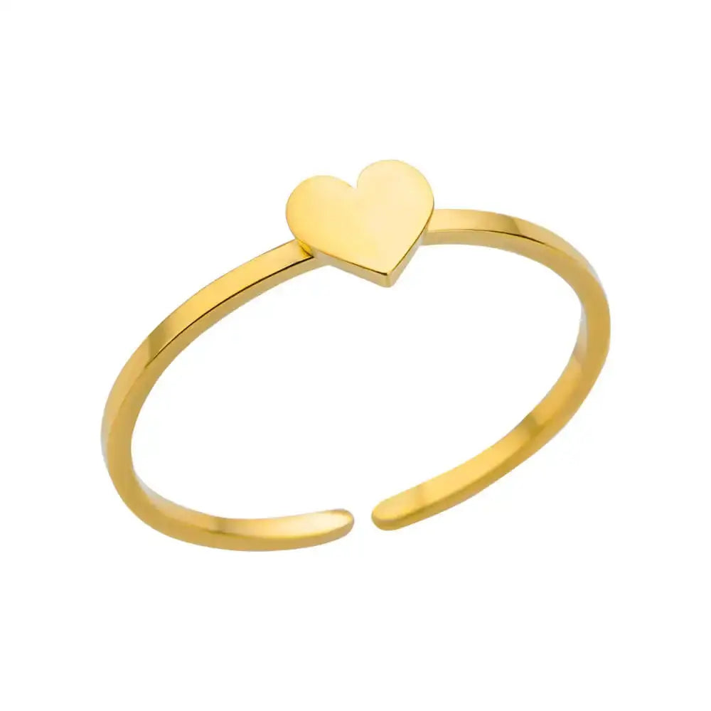 Gold Stainless Steel Rings - Black & Elva