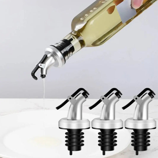 3PCS Silver Oil Bottle Nozzle - Black & Elva