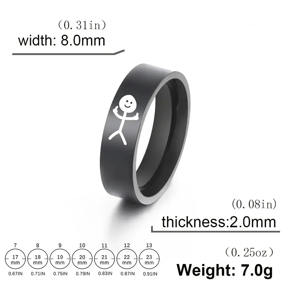 Funny Middle Finger Ring - Black & Elva