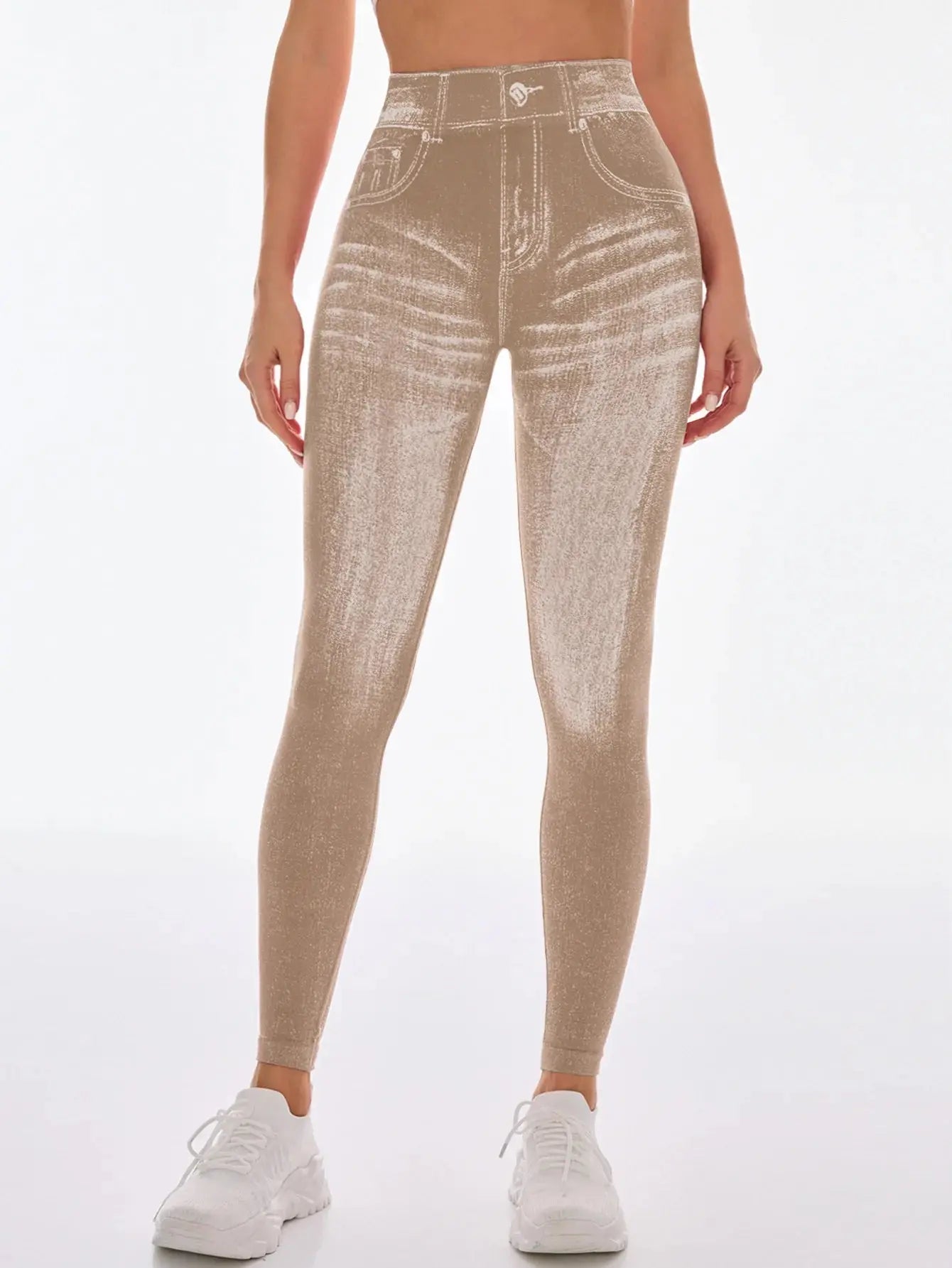 Women Elastic Gym Leggings - Black & Elva