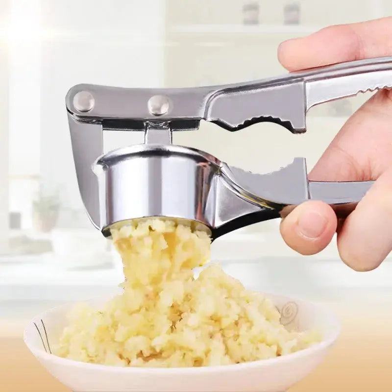 Stainless Garlic Press - Black & Elva